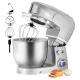 Mixer planetar Royalty Line RL-PKM1600, 1600W, Bol 6L Inox, 6 Viteze + Pulse, Accesorii incluse, Argintiu