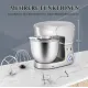 Mixer planetar Royalty Line RL-PKM1600, 1600W, Bol 6L Inox, 6 Viteze + Pulse, Accesorii incluse, Argintiu