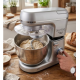 Mixer planetar Royalty Line RL-PKM1600, 1600W, Bol 6L Inox, 6 Viteze + Pulse, Accesorii incluse, Argintiu