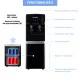 Dozator apa de podea HAUSBERG HB-6023NG, putere incalzire 550 W, putere racire 85 W, rezervor apa inox, indicator luminos, termostat reglabil, Negru