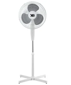 Ventilator cu picior HAUSBERG XB-110, 55w, 16 inch, 3 viteze, oscilatie, inaltime reglabila, Alb