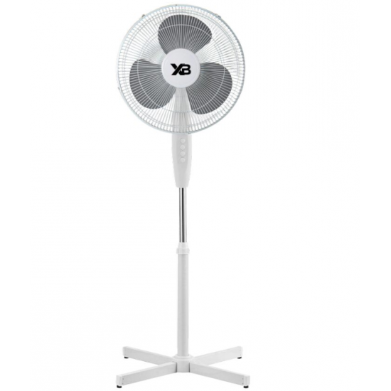 Ventilator cu picior HAUSBERG XB-110, 55w, 16 inch, 3 viteze, oscilatie, inaltime reglabila, Alb
