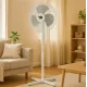 Ventilator cu picior HAUSBERG XB-110, 55w, 16 inch, 3 viteze, oscilatie, inaltime reglabila, Alb