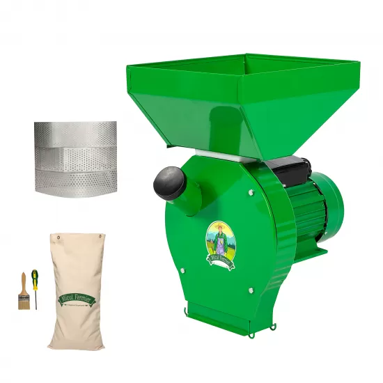 Moara Micul Fermier nr 2, 3.9KW cu sac, cuva mare, suport metalic