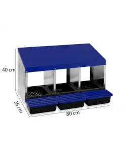 Cuibar pentru gaini cu 3 compartimente 