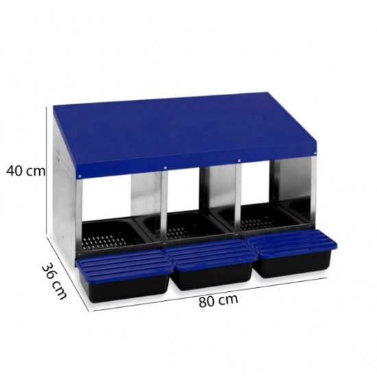Cuibar pentru gaini cu 3 compartimente