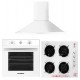 Pachet Incorporabil Cuptor incorporabil Hausberg HB-8053AB,  Alb,Plita incorporabila Hausberg HB-563AB, Hota incorporabila decorativa Hausberg HB-1260AB