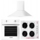 Pachet Incorporabil Cuptor electric Hausberg HB-8051AB,  Alb,Plita incorporabila Hausberg HB-563AB, Hota incorporabila decorativa Hausberg HB-1260AB