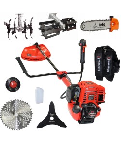 Motocoasa pe benzina YAMAMOTO YM-5600 4T,5.6 CP, 10000rpm+ prasitoare+ cultivator+cap drujba