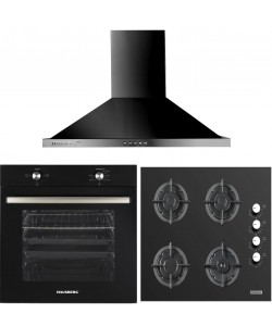 Pachet Incorporabil Cuptor incorporabil Hausberg HB-8051NG,, Plita incorporabila Hausberg HB-567NG si Hota incorporabila decorativa Hausberg HB-1260NG