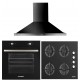 Pachet Incorporabil Cuptor incorporabil Hausberg HB-8051NG,  Plita incorporabila Hausberg HB-567NG si Hota incorporabila decorativa Hausberg HB-1260NG