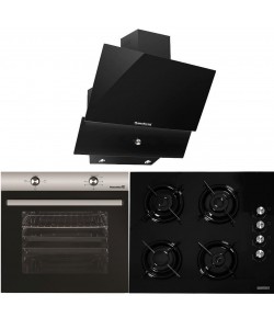 Pachet Cuptor Incorporabil Hausberg HB-8051IN, Electric, 76 l, 4 Functii, Clasa A + Plita incorporabila Hausberg HB-563, Gaz, 4 arzatoare, Negru + Hota Incorporabila decorativa Hausberg HB-2285NG, 60 cm, Filtru aluminiu, Negru