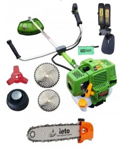 Motocoasa benzina Procraft T4350 Pro cu 4 sisteme de taiere, 4.8 CP, 9000rpm +Cap drujba