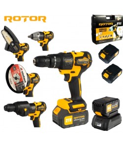 Multifunctional 5 in 1 pe acumulator ROTOR RTS2 , 24000 rot/min, 21V/3Ah, Brushless