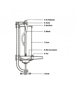 Aparat Carnati Elefant KY2006C, 3 kg, metal/inox, Vertical 4 palnii, prindere de masa