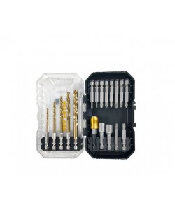 Set burghie PROCRAFT DBS-18 , 18 piese, Burghie pentru metal , Chei tubulare, Biți