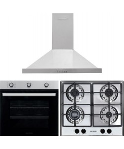 Pachet incorporabil Hausberg Cuptor HB-8053IN, Electric, Putere 2225 W, 71 l, 6 Functii, Ventilatie, Timer, Plita incorporabila HB-556IN, Gaz, 4 arzatoare, Sistem siguranta GAZ, fonta, Hota decorativa HB-1260, absorbtie 450 m3/h, 1 motor, 60 cm, Inox