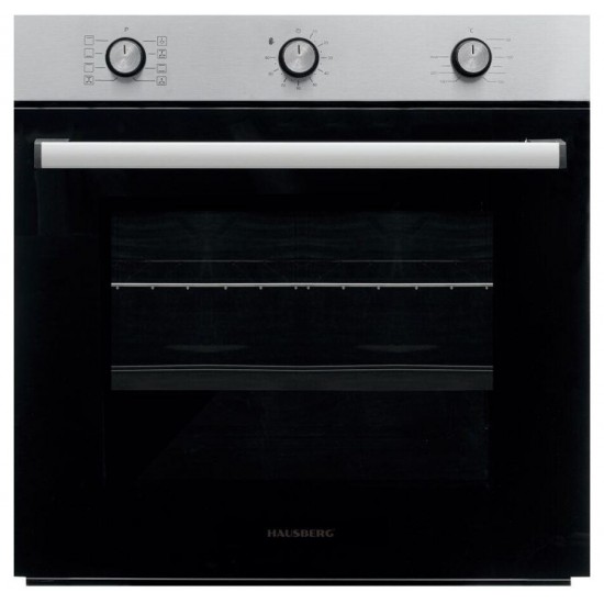 Pachet incorporabil Hausberg Cuptor HB-8053IN, Electric, Putere 2225 W, 71 l, 6 Functii, Ventilatie, Timer, Plita incorporabila HB-556IN, Gaz, 4 arzatoare, Sistem siguranta GAZ, fonta, Hota decorativa HB-1260, absorbtie 450 m3/h, 1 motor, 60 cm, Inox