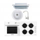 Pachet incorporabil Hausberg cuptor electric HB-8051AB, 2000 W, 76 l, 4 Functii, plita HB-563, gaz, 4 arzatoare, hota telescopica HB-1280, 280m3/h, 1 motor, 60 cm, Clasa A, chiuveta HBC-9700, compozit, 51 cm, baterie HB-F5002, finisaj mat, Alb-Bej