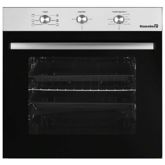 Pachet Incorporabil Cuptor electric Hausberg HB-8053IN, 71L, Negru/Inox, Plita Incorporabila HB-563NG, Gaz, Sticla, Negru, Hota incorporabila telescopica HB-1285NG, 420 m3/h, 2 motoare