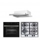 Pachet Incorporabil Cuptor electric Hausberg HB-8054, Clasa A, 71L, 2225W, Negru, Plita Incorporabila HB-555, 4 arzatoare, Gaz, Inox, Hota incorporabila telescopica HB-1285IN, Putere de absorbtie 420 m3/h, 2 motoare, 60 cm, Negru