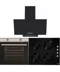 Pachet Cuptor Incorporabil Hausberg HB-8051IN, Electric, 76 l, 4 Functii, Clasa A + Plita incorporabila Hausberg HB-563, Gaz, 4 arzatoare, Negru + Hota Incorporabila decorativa Hausberg HB-1510NG, 60 cm, Filtru aluminiu, 450m3/h, Negru