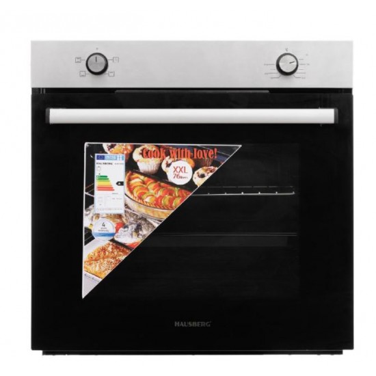 Pachet incorporabil Hausberg Cuptor HB-8051IN, Electric, Putere 2000 W, 76 l, 4 Functii, Plita incorporabila HB-556IN, Gaz, 4 arzatoare, Sistem siguranta GAZ, fonta, Hota telescopica HB-1280, absorbtie 280m3/h, 1 motor, 60 cm Inox-Alb