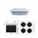 Pachet incorporabil Hausberg cuptor electric HB-8051AB, 2000 W, 76 l, 4 Functii, plita HB-563, gaz, 4 arzatoare, hota telescopica HB-1280, absorbtie 280m3/h, 1 motor, 60 cm, Clasa A, Alb
