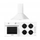 Pachet incorporabil Hausberg cuptor electric HB-8051AB, putere 2000 W, 76 l, 4 Functii, plita HB-563, Gaz, 4 arzatoare, hota decorativa HB-1260AB, putere de absorbtie 400 m3/h, 1 motor, 60 cm, Clasa A, Alb