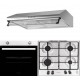 Pachet incorporabil Cuptor electric Hausberg HB-8051IN, Clasa A, 76L, 2000W, Negru/Inox, Plita Incorporabila HB-555, 4 arzatoare, Gaz, Inox, Hota incorporabila decorativa HB-1220, Putere de absorbtie 450 m3/h, 2 motoare, 60 cm, Inox
