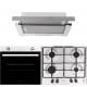 Pachet incorporabil Hausberg Cuptor electric HB-8051IN, Clasa A, 76L, 2000W, Negru/Inox Plita Incorporabila HB-555, 4 arzatoare, Gaz, Inox, Hota incorporabila telescopica HB-1285IN, Putere de absorbtie 420 m3/h, 2 motoare, 60 cm, Negru