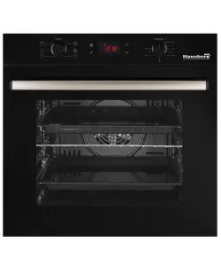 Pachet Incorporabil Cuptor electric Hausberg HB-8054NG, Clasa A, 71L, 2225W, Negru, Plita Incorporabila HB-563NG, 4 arzatoare, Gaz, Sticla, Negru