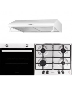 Pachet Cuptor Incorporabil Hausberg HB-8051IN, Electric, 76 l, 4 Functii, Clasa A + Plita Incorporabila Hausberg HB-555, 4 arzatoare, Gaz, Inox + Hota traditionala Hausberg HB-1225, 420 m3/h, 2 motoare, 60 cm, Alb