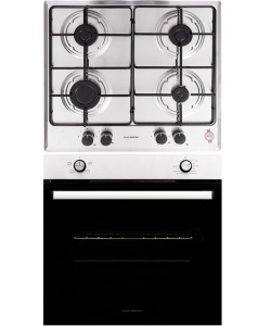 Pachet Incorporabil Cuptor Hausberg HB-8051IN, Electric, Putere 2000 W, 76 l, 4 Functii, Clasa A, Negru/Inox, Plita incorporabila Hausberg HB-555, Gaz, 4 arzatoare, Sistem siguranta, Inox