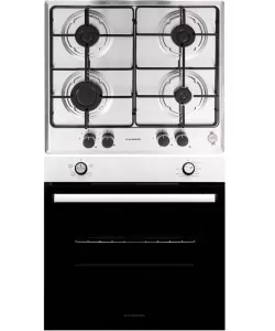 Pachet Incorporabil Cuptor Hausberg HB-8051IN, Electric, Putere 2000 W, 76 l, 4 Functii, Clasa A, Negru/Inox, Plita incorporabila Hausberg HB-555, Gaz, 4 arzatoare, Sistem siguranta, Inox