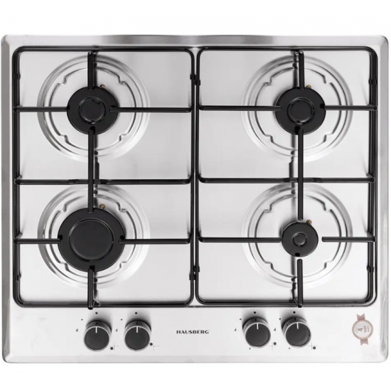 Pachet Incorporabil Cuptor Hausberg HB-8051IN, Electric, Putere 2000 W, 76 l, 4 Functii, Clasa A, Negru/Inox, Plita incorporabila Hausberg HB-555, Gaz, 4 arzatoare, Sistem siguranta, Inox