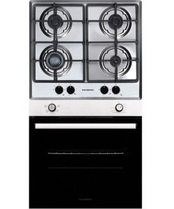 Pachet incorporabil Hausberg cuptor electric HB-8051IN, Putere 2000 W, 76 l, 4 Functii, Plita incorporabila Hausberg HB-556IN, Gaz, 4 arzatoare, Sistem siguranta GAZ, Gratar din fonta, Clasa A, Negru/Inox