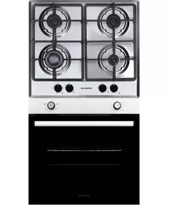 Pachet incorporabil Hausberg cuptor electric HB-8051IN, Putere 2000 W, 76 l, 4 Functii, Plita incorporabila Hausberg HB-556IN, Gaz, 4 arzatoare, Sistem siguranta GAZ, Gratar din fonta, Clasa A, Negru/Inox