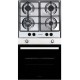 Pachet incorporabil Hausberg cuptor electric HB-8051IN, Putere 2000 W, 76 l, 4 Functii, Plita incorporabila Hausberg HB-556IN, Gaz, 4 arzatoare, Sistem siguranta GAZ, Gratar din fonta, Clasa A, Negru/Inox