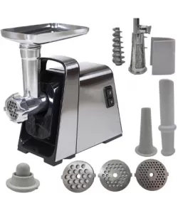 Masina de tocat carne electrica, Inox, 1400W, 100Kg/Ora, Extra Accesorii incluse