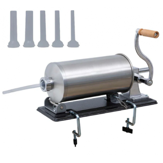 SETUL GOSPODINEI- Masina de tocat carne electrica, MK-12 850W, 150Kg/Ora + Masina umplut carnati 5.5kg, Orizontala, Inox + Topor de o mana
