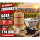 Pachet Teasc Presa Struguri si Fructe ROTOR FP-30, 30 L, lemn masiv de stejar + Zdrobitor Struguri Manual ROTOR HGP-50S, cuva 28L inox