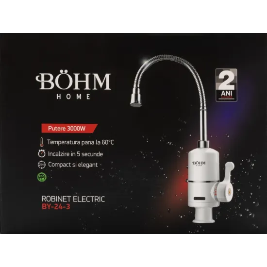Robinet electric cu pipă flexibilă BÖHM BY-24-3 3000 W