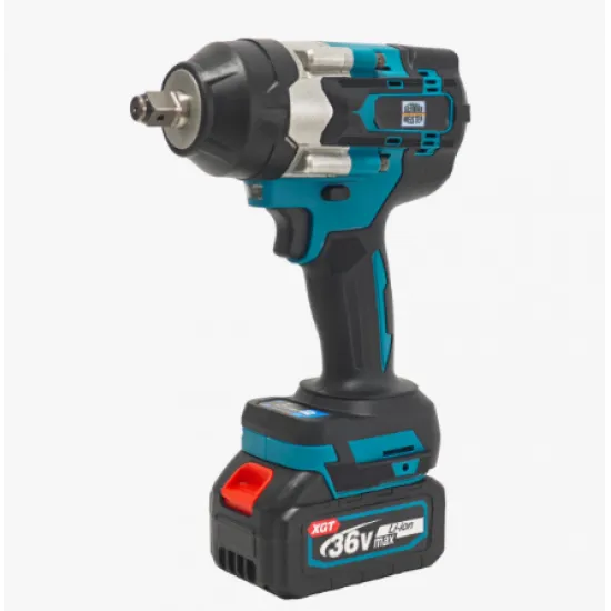Cheie de Impact Profesională German Meister 36V MAX Brushless 700 Nm, Prindere 1/2", 4 Trepte de Putere, LED Integrat, Acumulator Li-Ion