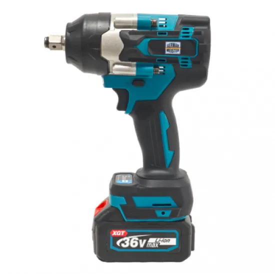 Cheie de Impact Profesională German Meister 36V MAX Brushless 700 Nm, Prindere 1/2", 4 Trepte de Putere, LED Integrat, Acumulator Li-Ion