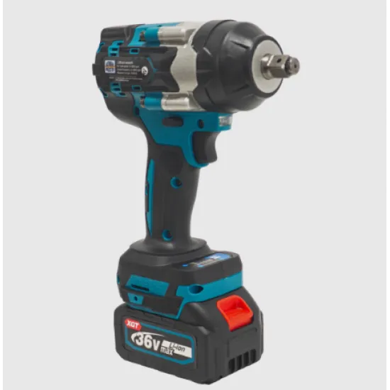 Cheie de Impact Profesională German Meister 36V MAX Brushless 700 Nm, Prindere 1/2", 4 Trepte de Putere, LED Integrat, Acumulator Li-Ion
