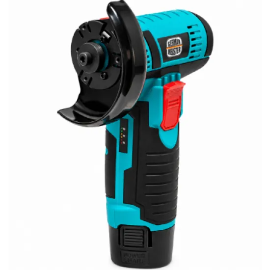 Mini Polizor Unghiular cu Acumulator German Meister 12V, Disc 75 mm, 19.500 RPM, 2 Acumulatori Li-Ion, Incarcator