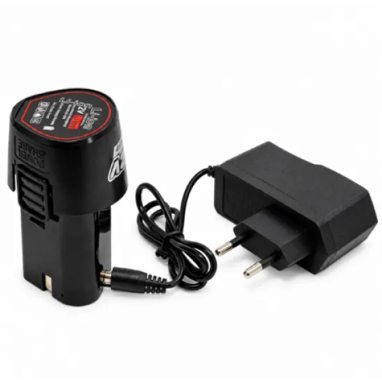 Mini Polizor Unghiular cu Acumulator German Meister 12V, Disc 75 mm, 19.500 RPM, 2 Acumulatori Li-Ion, Incarcator