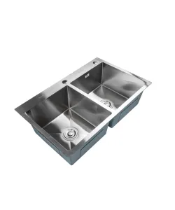Chiuveta de bucatarie dubla din inox alimentar BH7849DS BOHM Satin 780x490x220 mm