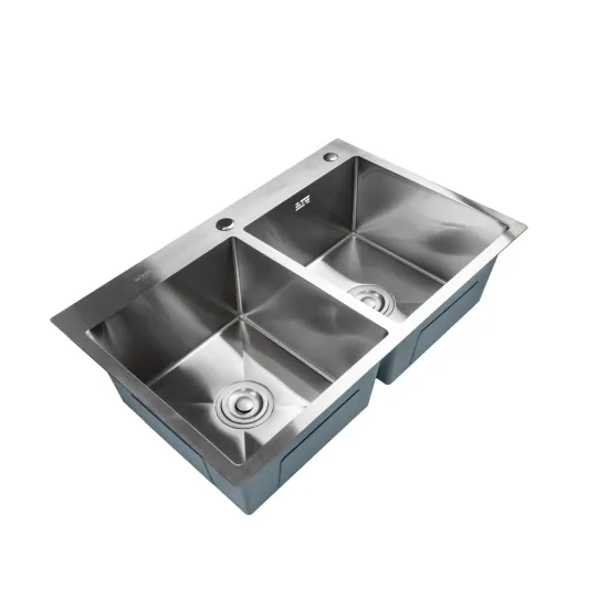 Chiuveta de bucatarie dubla din inox alimentar BH7849DS BOHM Satin 780x490x220 mm